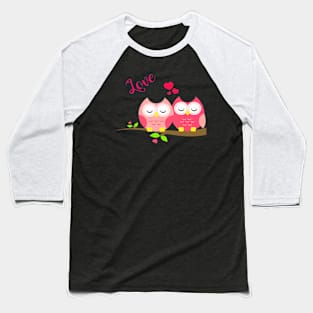 Valentines Day Owls Baseball T-Shirt